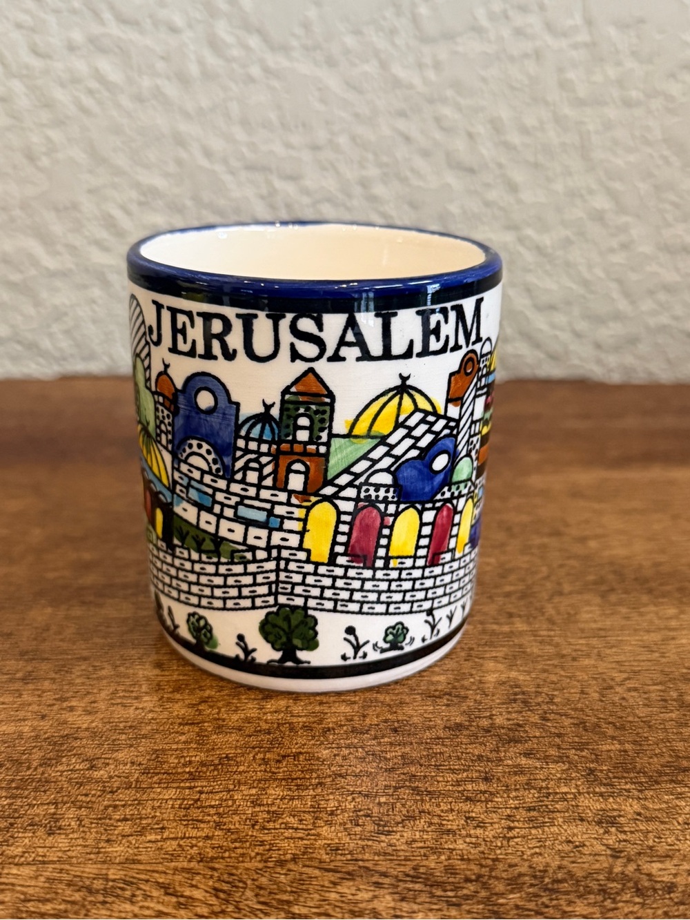 Mug/cup Jerusalem Ceramics of Coffee tea Earthenware Made by Palestinian Hands